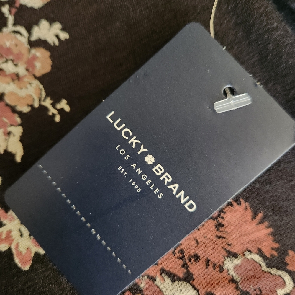 Lucky Brand Black and Pink Floral Tank Top - Picture 3 of 6